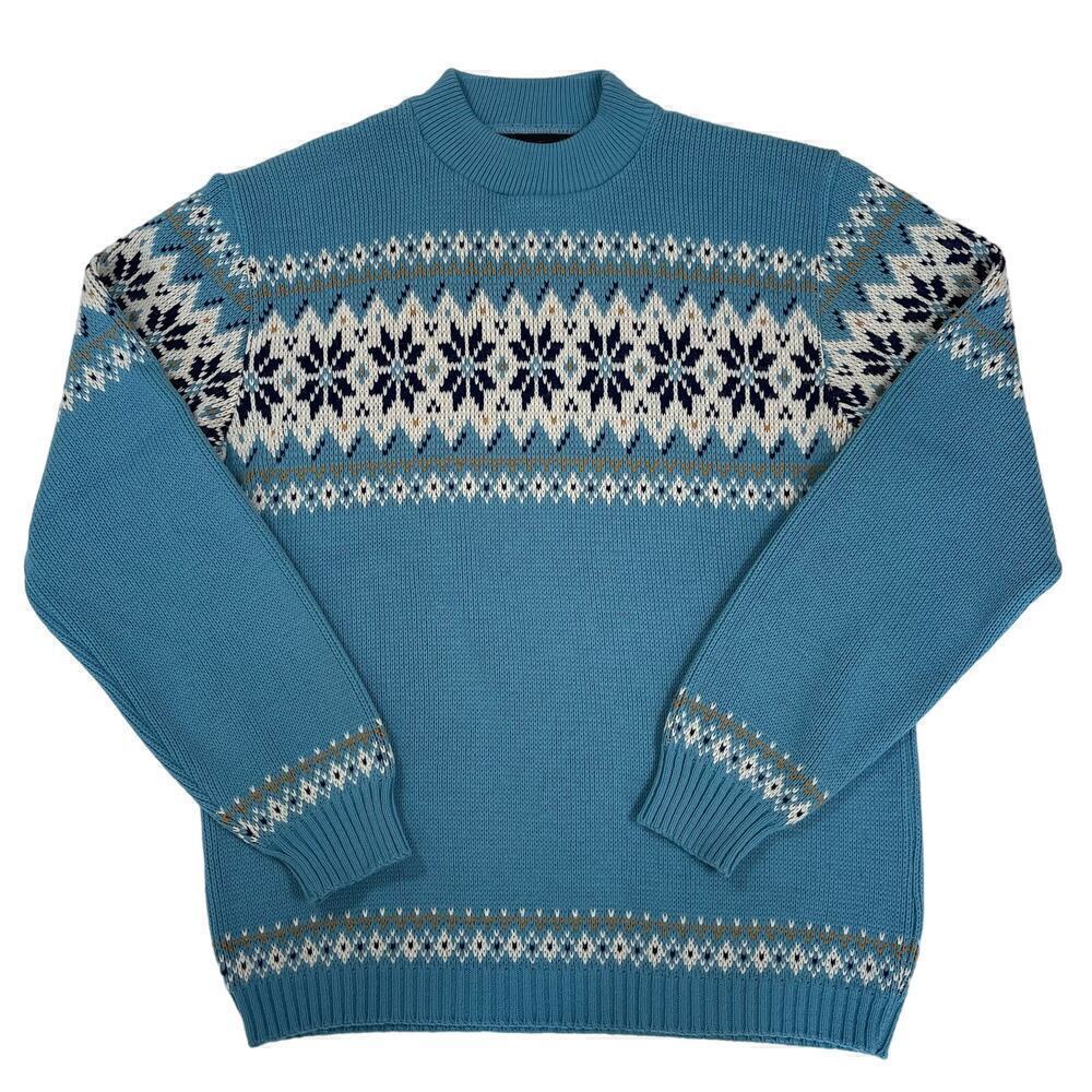 Men's Blue Patterned Sweater